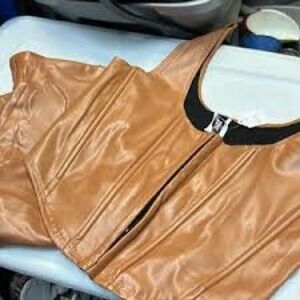 Stylish Caramel Faux Leather set